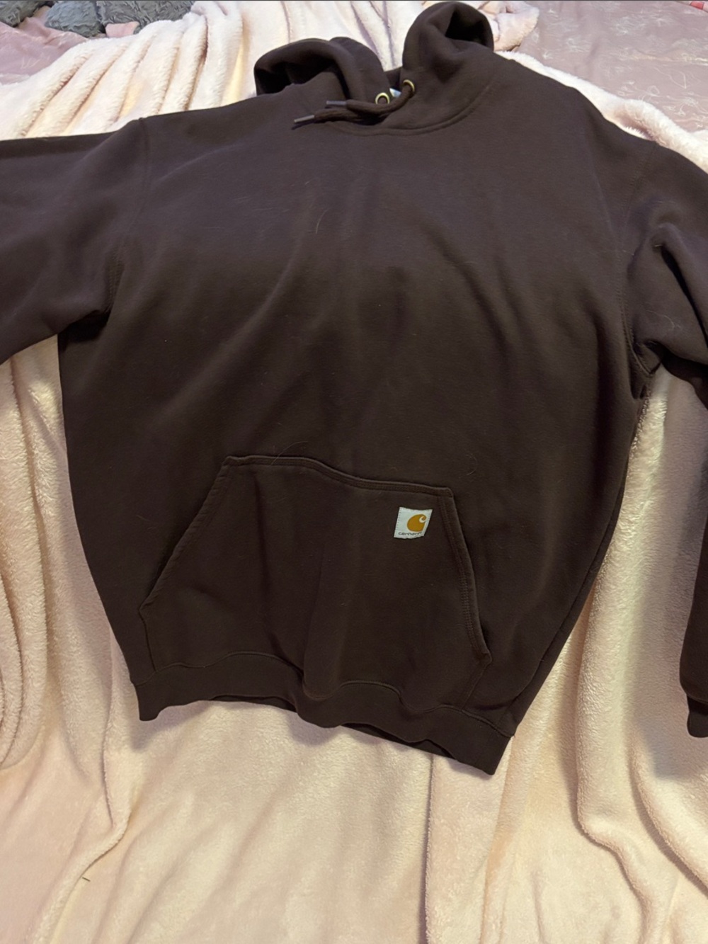 Carhartt Brown Logo Sleeve Pocket Hoodie